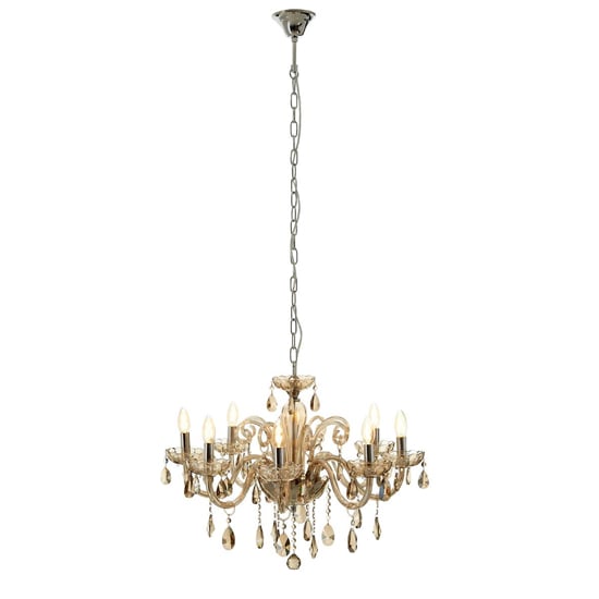 Read more about Murato 8 bulb cognac crystal chandelier light carved in chrome