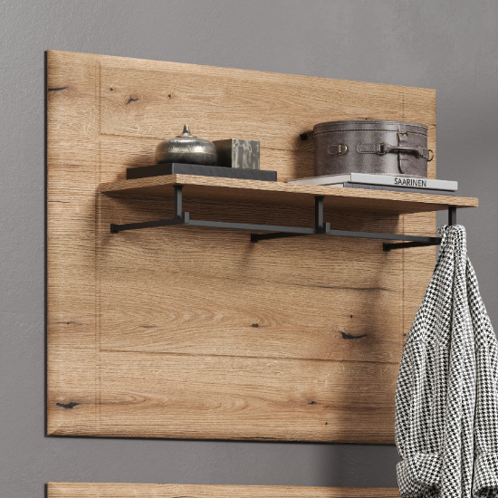 Murcia Wooden Wall Coat Rack In Evoke Oak thumbnail
