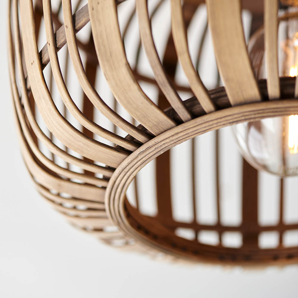 Murray Bamboo Flush Ceiling Light In Natural