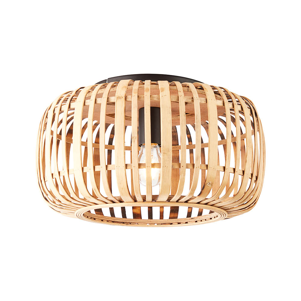 Murray Bamboo Flush Ceiling Light In Natural