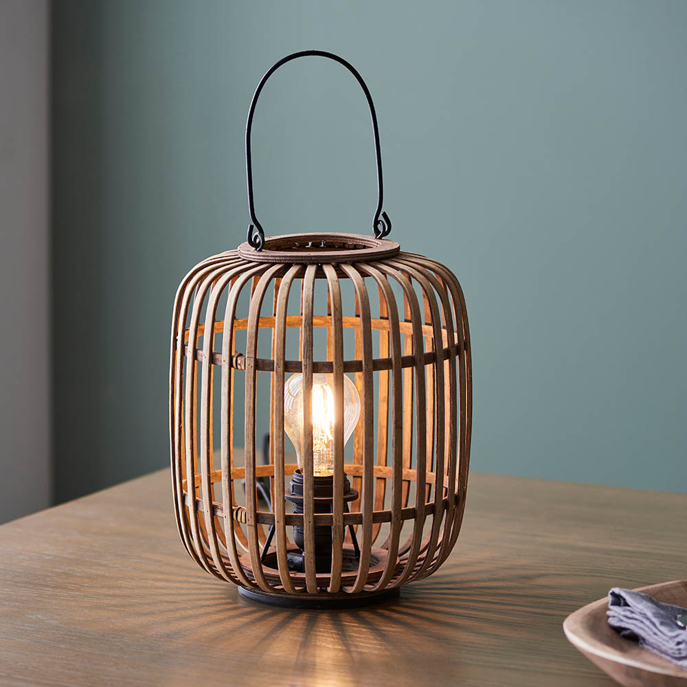Read more about Murray natural bamboo wood table lamp in matt black