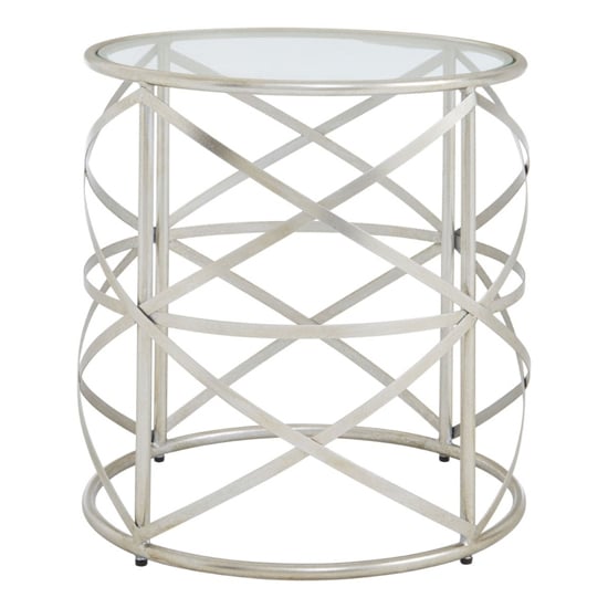 Muscida Clear Glass Top Side Table With Silver Metal Frame_2
