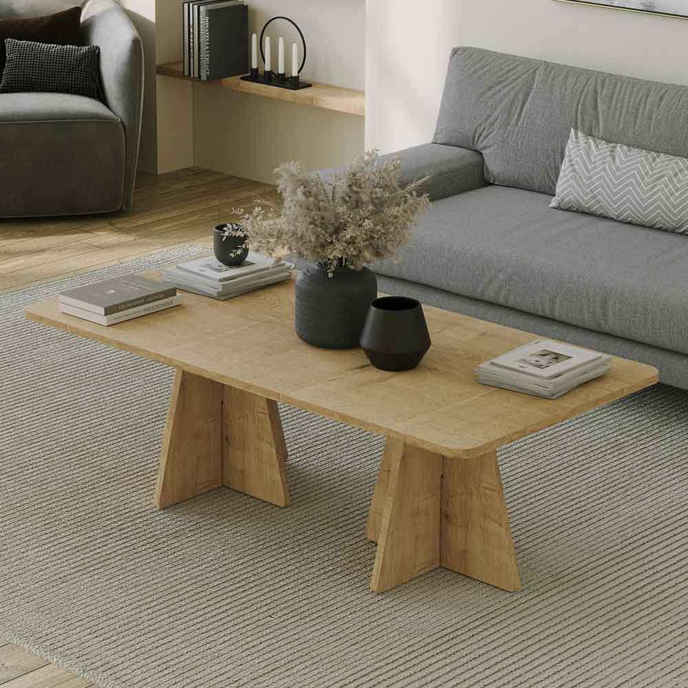 Mushroom Wooden Coffee Table in Sapphire Oak