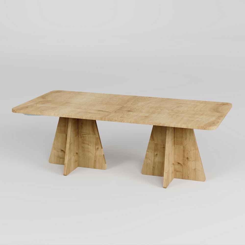 Mushroom Wooden Coffee Table in Sapphire Oak