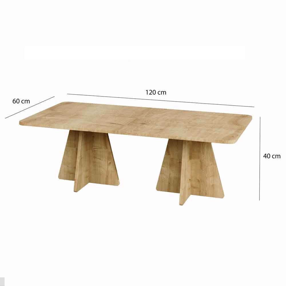 Mushroom Wooden Coffee Table in Sapphire Oak