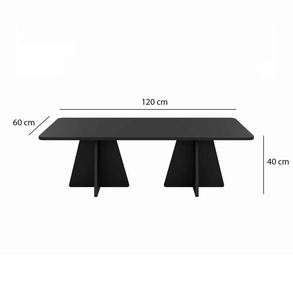 Mushroom Wooden Living Room Set in Black