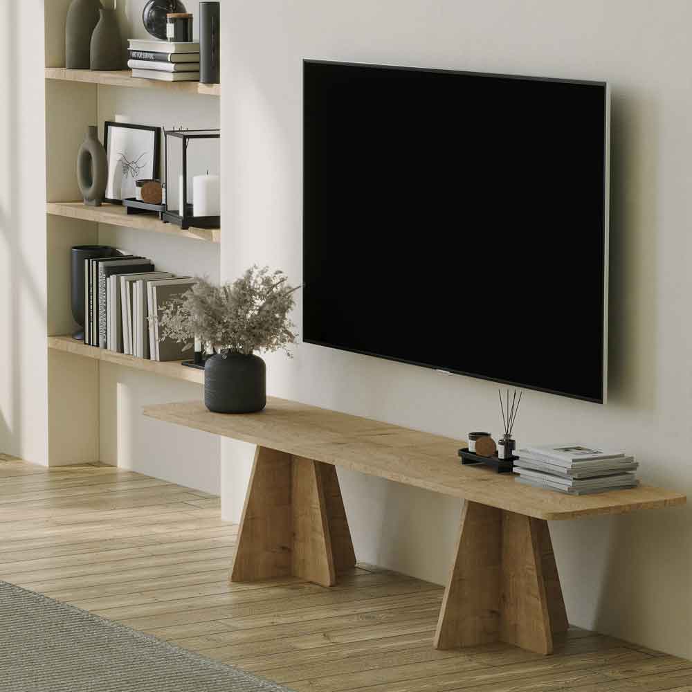 Mushroom Wooden Living Room Set in Sapphire Oak