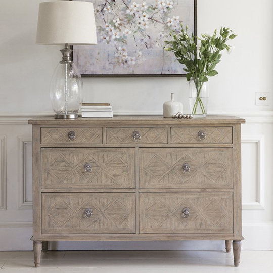 Mustique Mindy Ash Wooden Chest Of Drawers With 7 Drawers