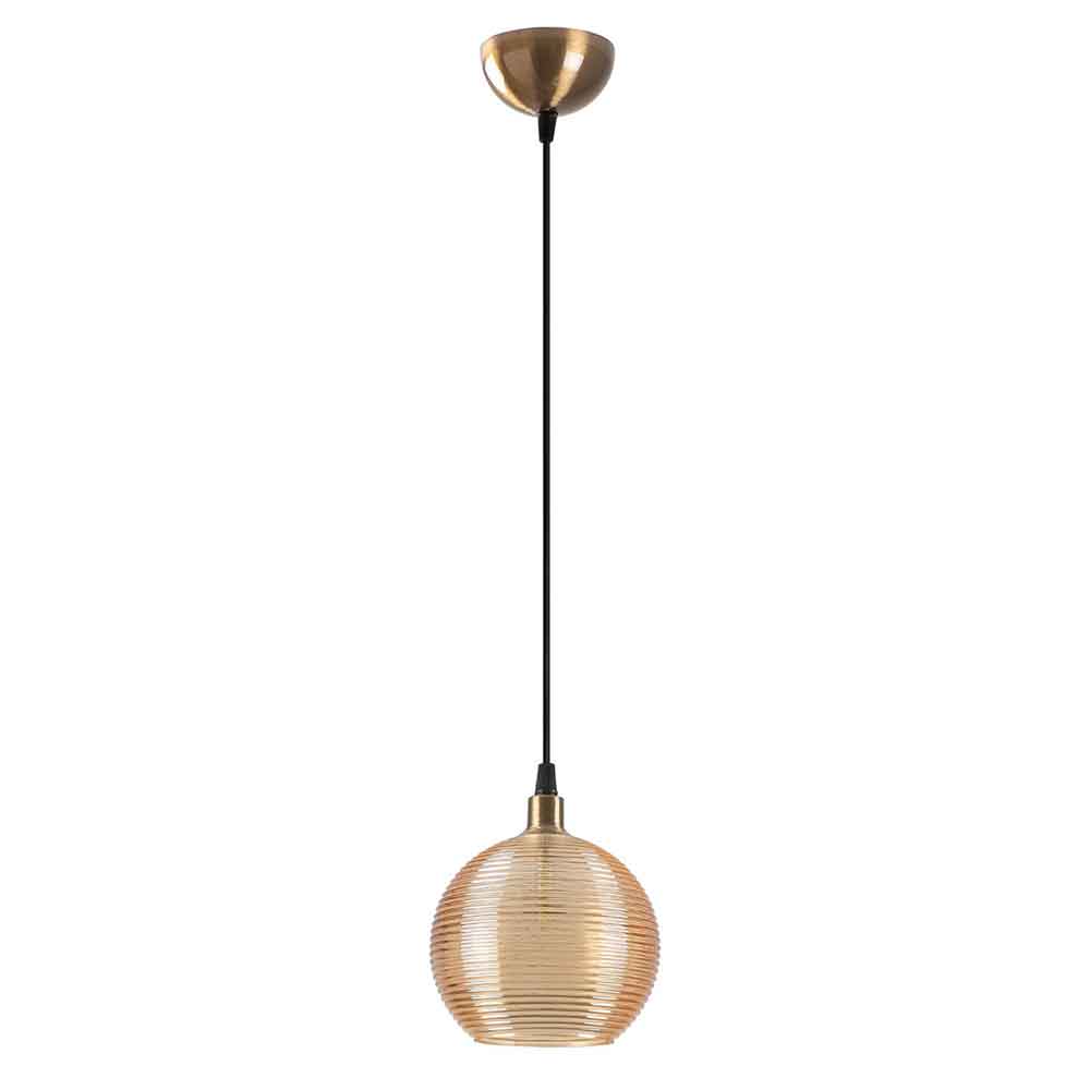 Muzo Metal Ceiling Pendant Light in Yellow and Vintage