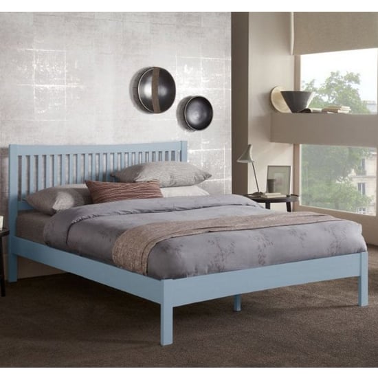 Mya Hevea Wooden Double Bed In Grey