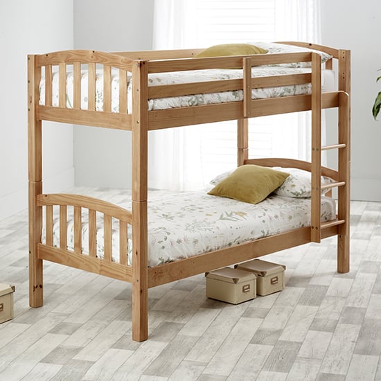 Mya Wooden Single Bunk Bed In Pine, Wooden Single Bunk Bed Frame