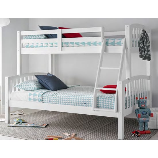Product photograph of Mainz Solid Pinewood Triple Sleeper Bunk Bed In White from Furniture in Fashion