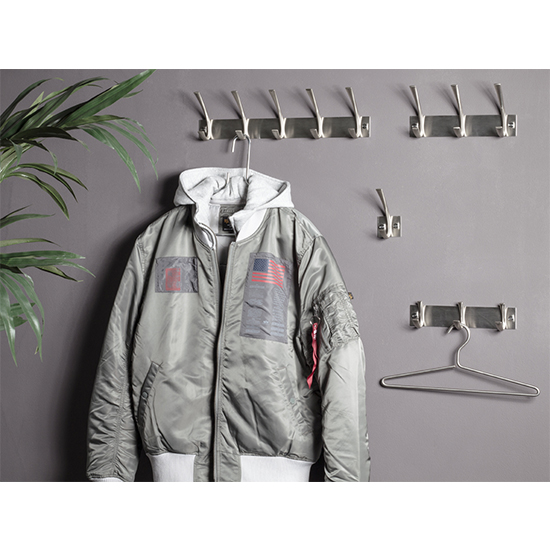 Myers Metal Wall Hung 1 Hook Coat Rack In Silver_2