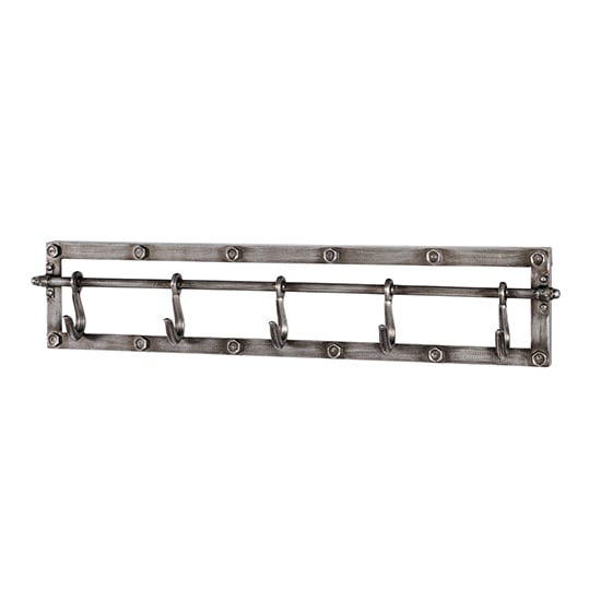 Product photograph of Myers Metal Wall Hung 5 Hooks Coat Rack In Anthracite from Furniture in Fashion