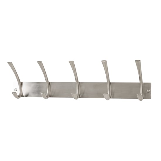 Myers Metal Wall Hung 5 Hooks Coat Rack In Silver_1