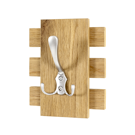 Product photograph of Myers Wooden Wall Hung 1 Hook Coat Rack In Oak from Furniture in Fashion