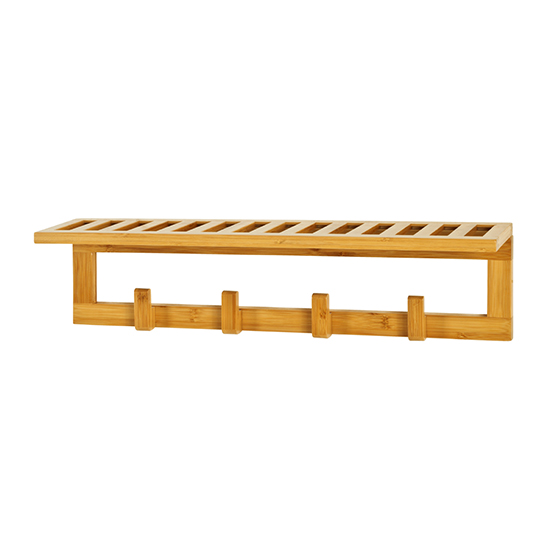 Myers Wooden Wall Hung 4 Hooks Coat Rack In Natural_2