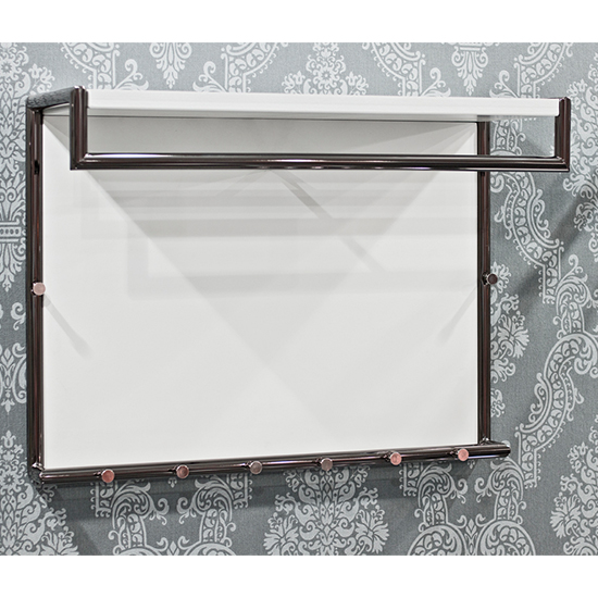 Myers Wall Hung 8 Hooks Coat Rack In Dark Chrome And White