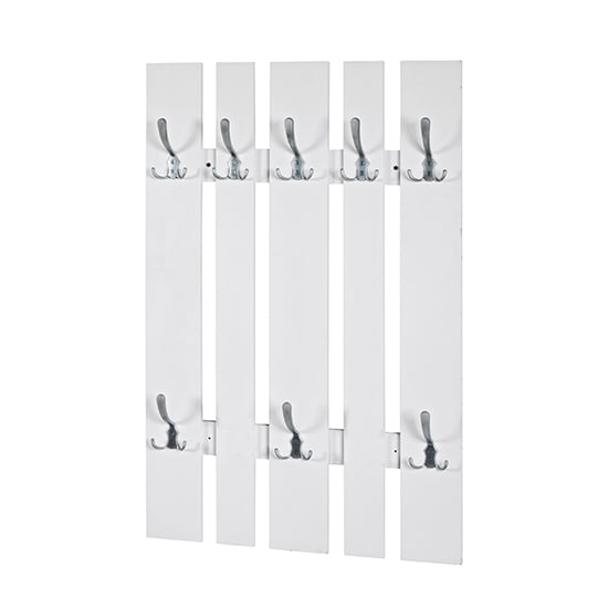 Myers Wooden Wall Hung 8 Hooks Coat Rack In White_2