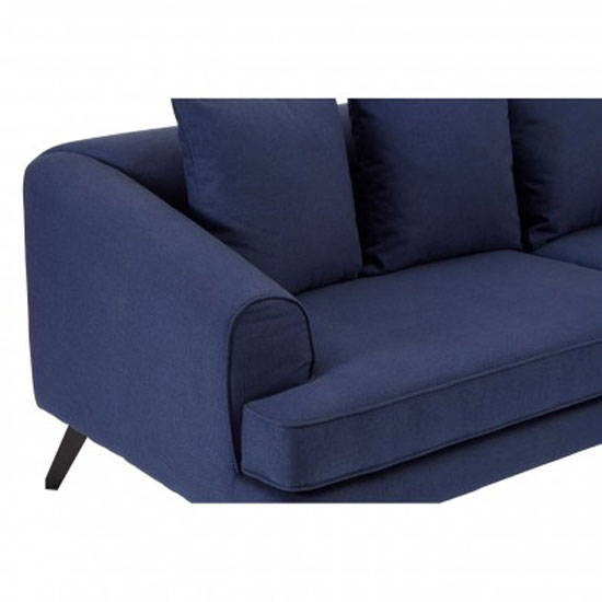 Myla 3 Seater Fabric Sofa In Navy Blue