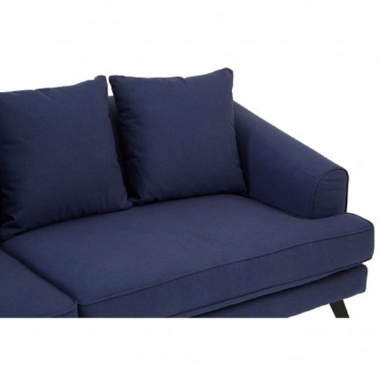 Myla 3 Seater Fabric Sofa In Navy Blue