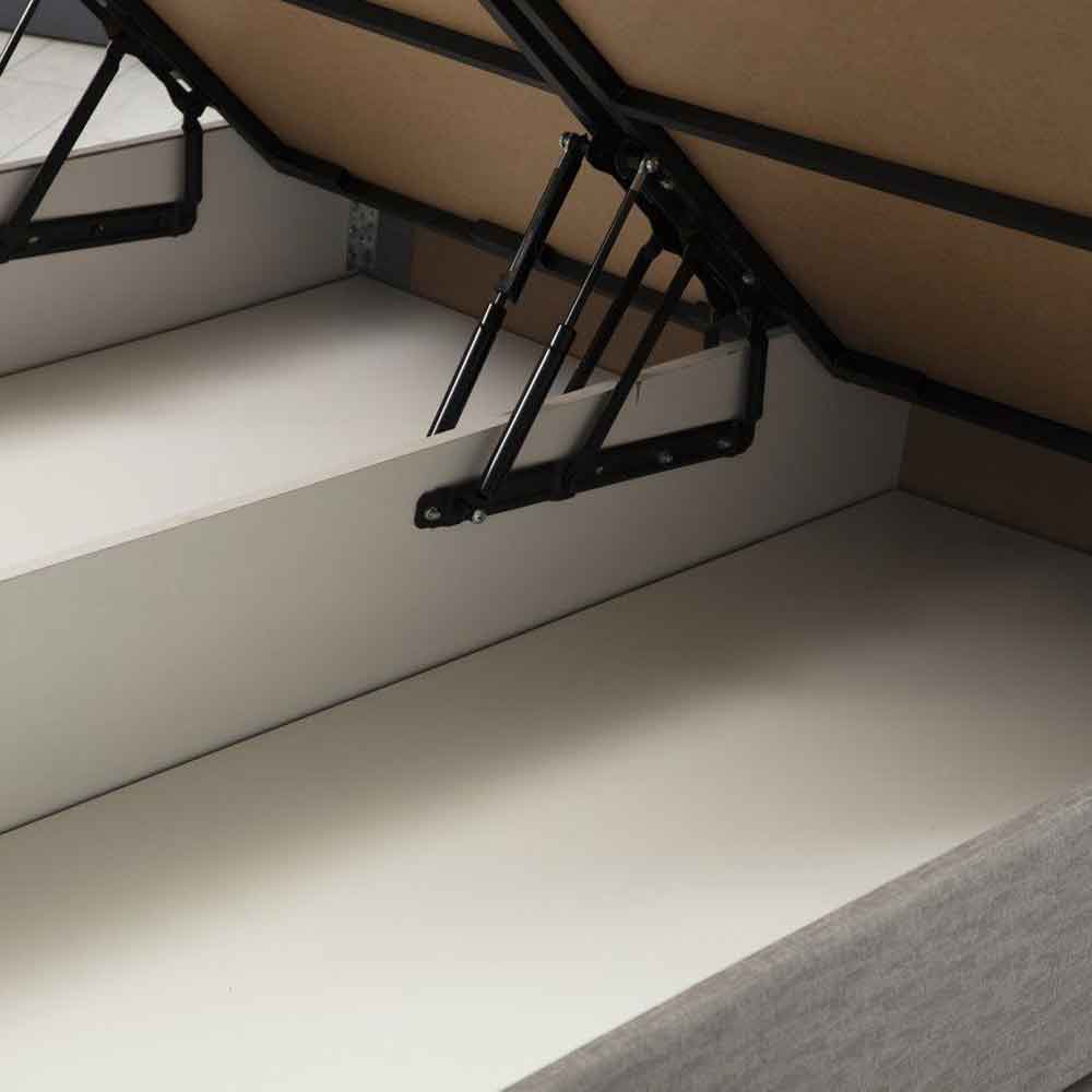 Mylor Fabric Ottoman Storage Small Double bed in Light Grey