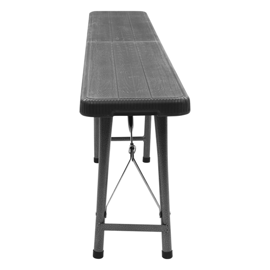 Myra Outdoor Steel Folding 2 Pcs Seating Benches In Black