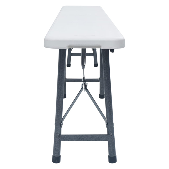 Myra Outdoor Steel Folding 2 Pcs Seating Benches In White