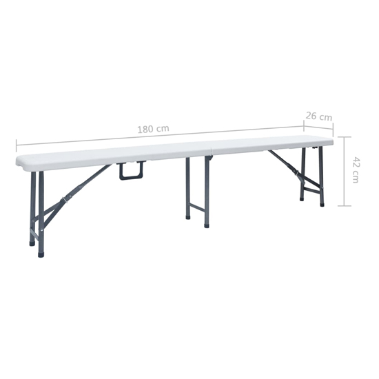 Myra Outdoor Steel Folding 2 Pcs Seating Benches In White