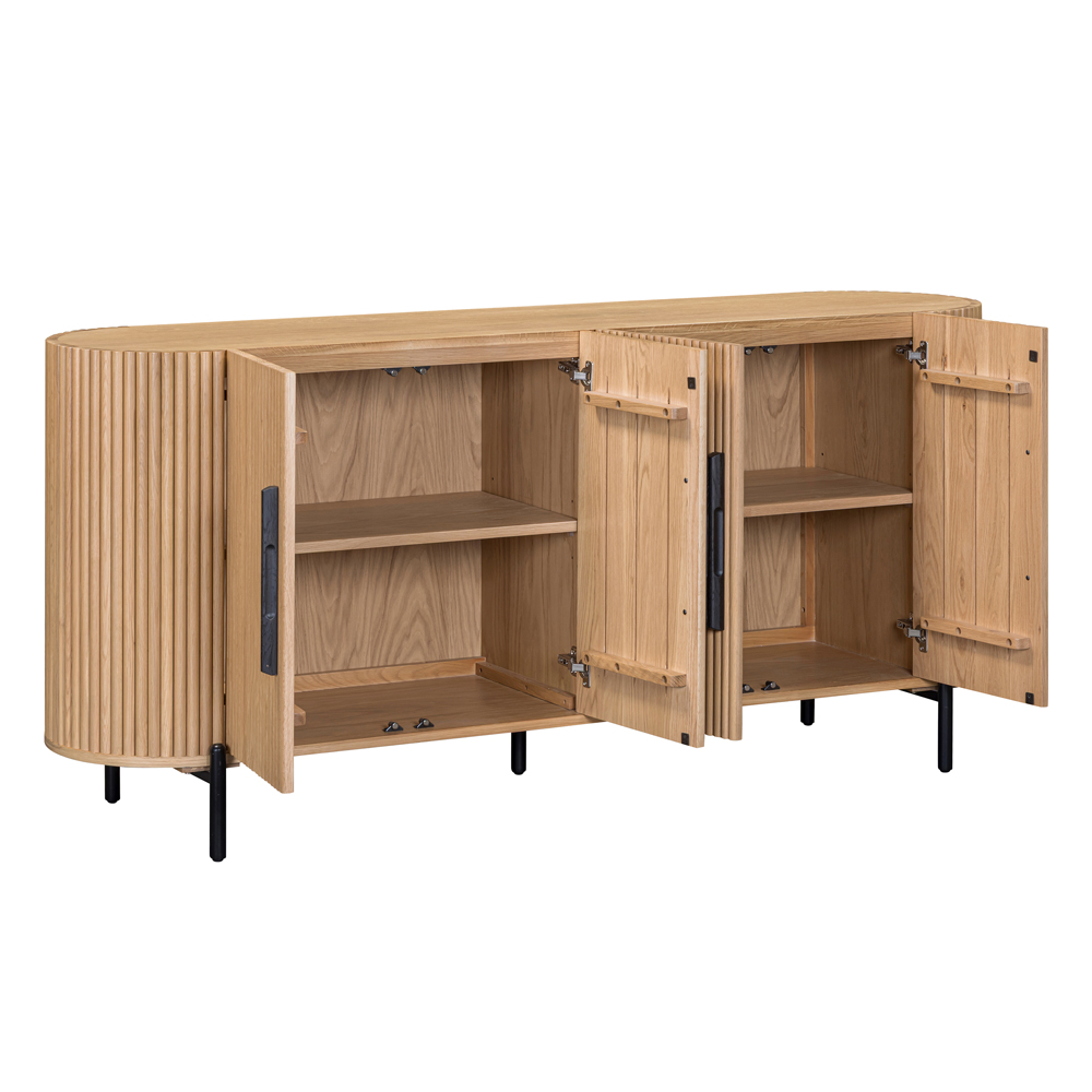 Myrex Wooden Sideboard with 4 Doors in Light Oak