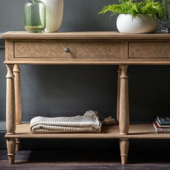 Mestiza Wooden Console Table With 2 Drawers In Natural