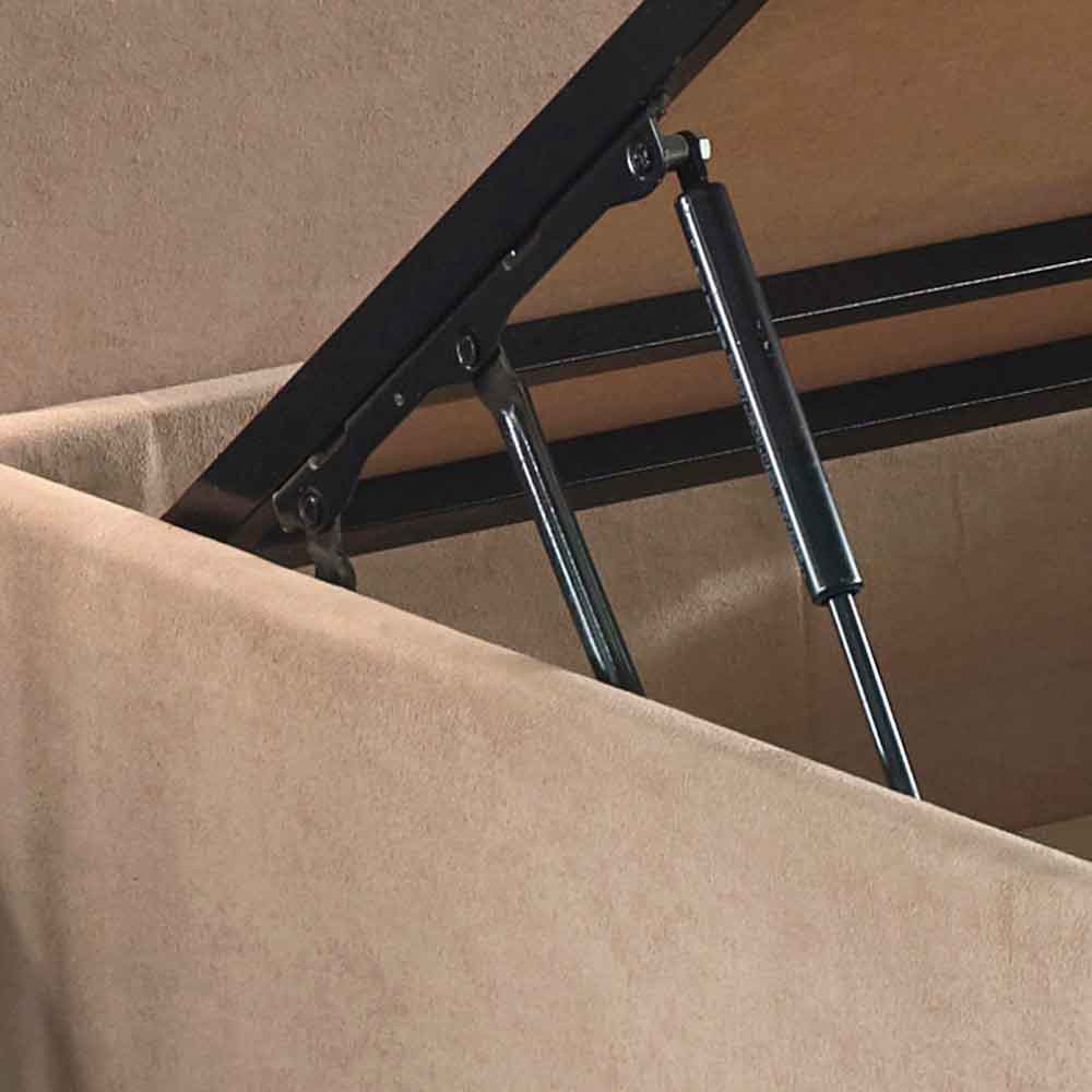 Myzel Fabric Ottoman Storage King Size Bed in Light Brown