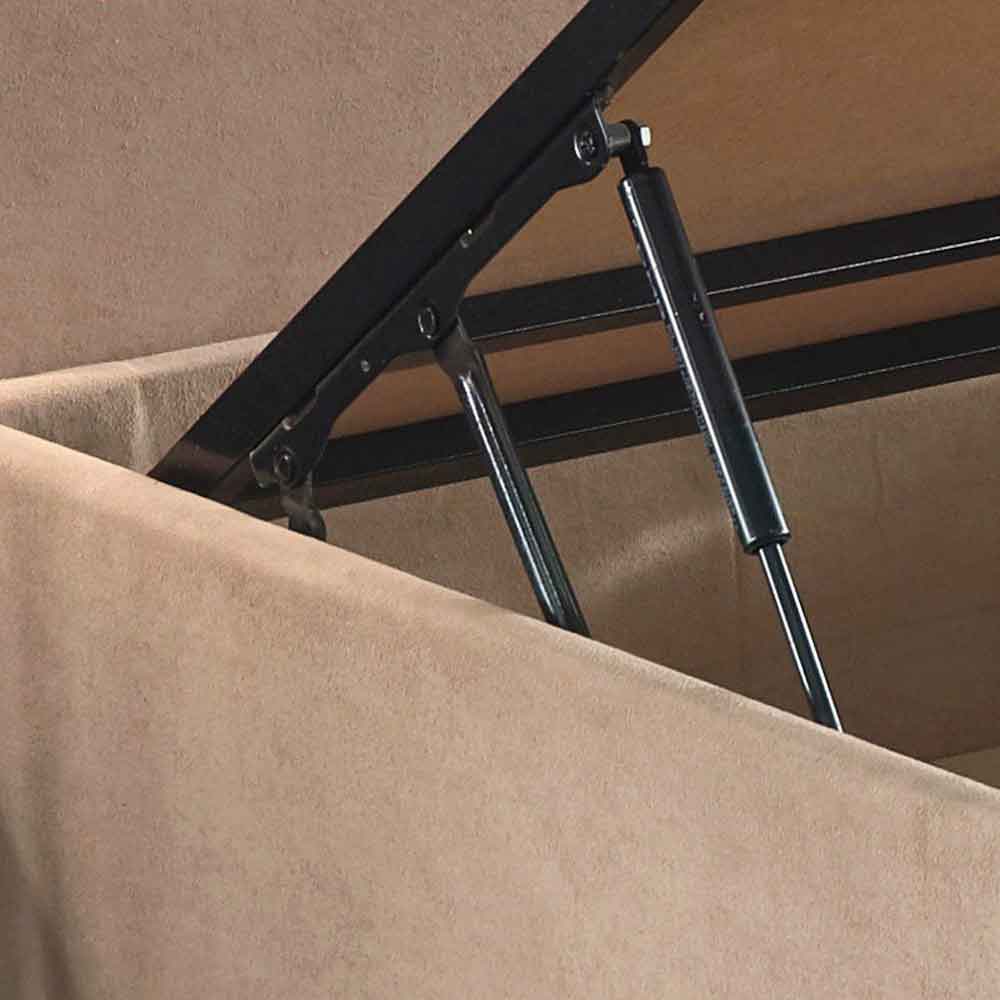 Myzel Fabric Ottoman Storage Single Bed in Light Brown