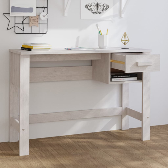 Naaji Pine Wood Laptop Desk With 1 Drawer In White_2