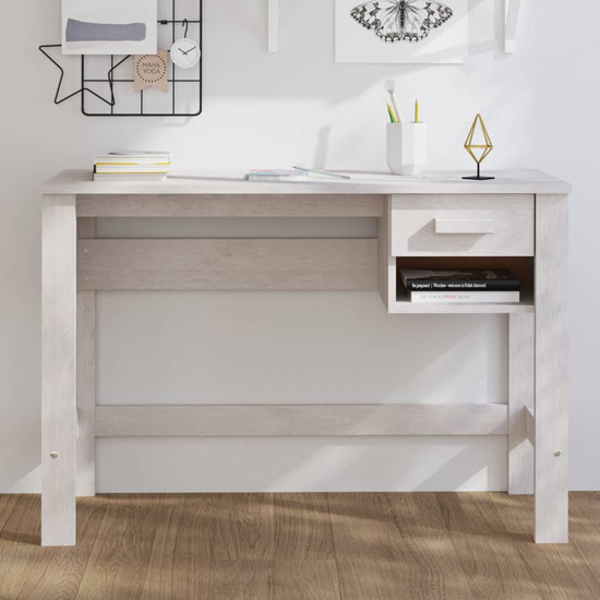 Naaji Pine Wood Laptop Desk With 1 Drawer In White Furniture in Fashion