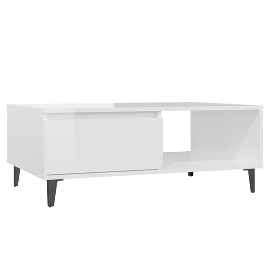 Naava High Gloss Coffee Table With 1 Door In White_3