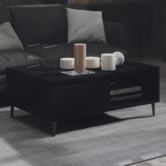 Naava Wooden Coffee Table With 1 Door In Black