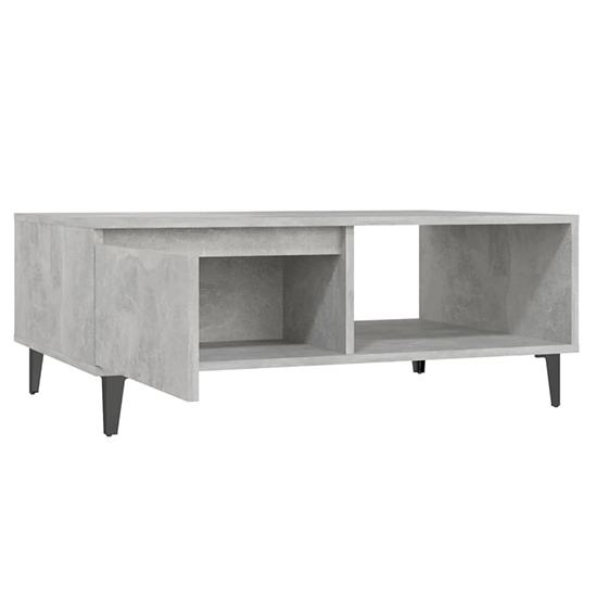 Naava Wooden Coffee Table With 1 Door In Concrete Effect