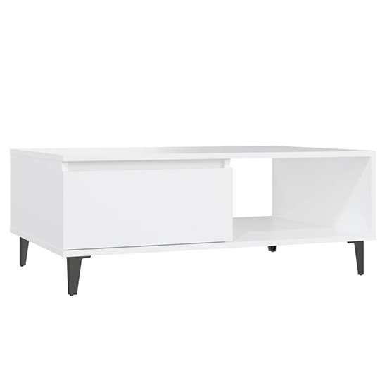 Naava Wooden Coffee Table With 1 Door In White