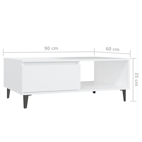 Naava Wooden Coffee Table With 1 Door In White