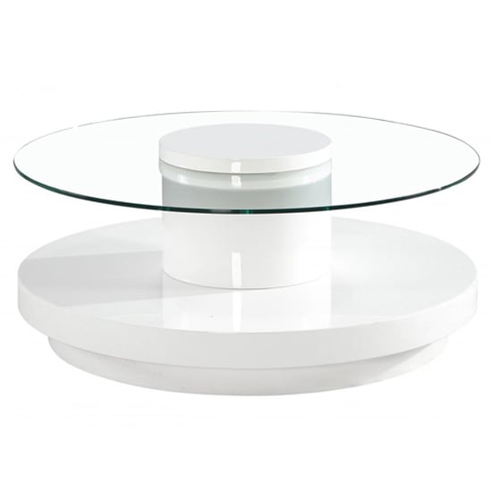 Read more about Nacala clear glass coffee table with white high gloss base