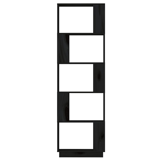 Nadav Solid Pine Wood Bookcase And Room Divider In Black_4