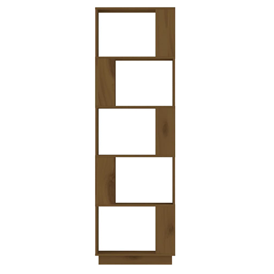 Nadav Solid Pine Wood Bookcase And Room Divider In Honey Brown_4