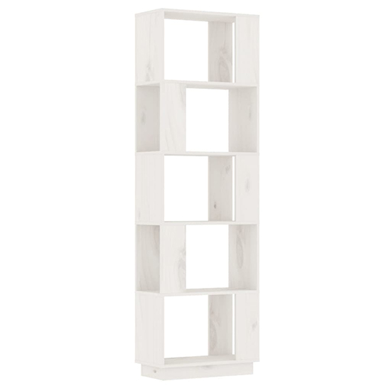 Nadav Solid Pine Wood Bookcase And Room Divider In White_3