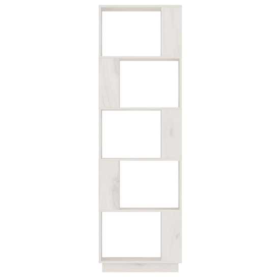 Nadav Solid Pine Wood Bookcase And Room Divider In White
