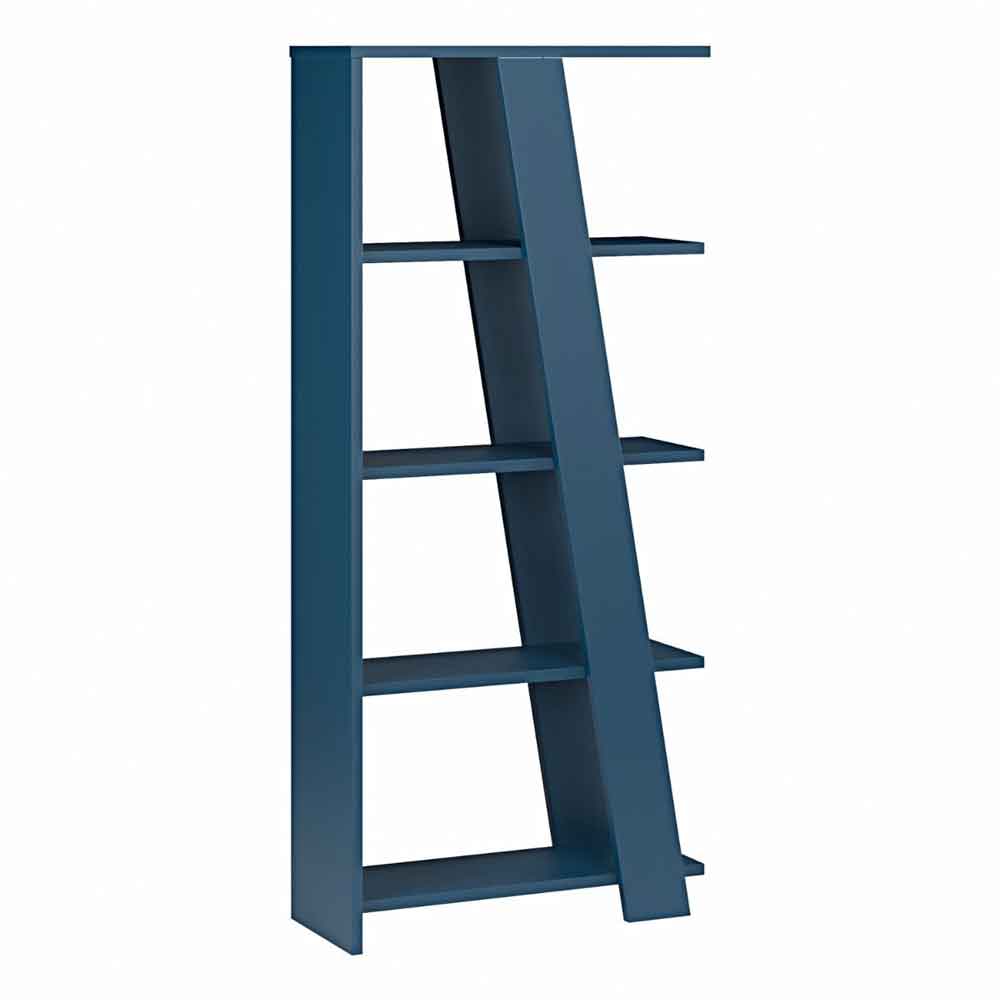 Nadia Wooden Shelving Unit with 4 Shelves in Night Blue