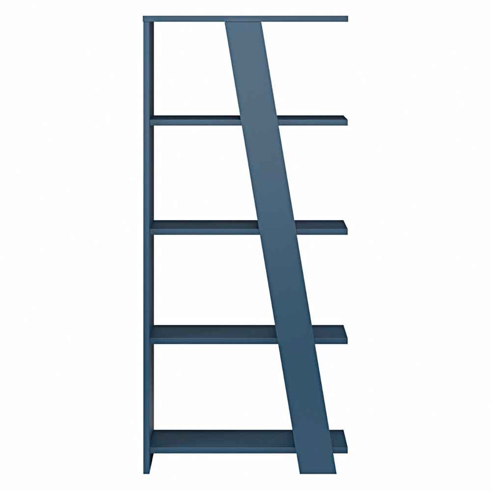 Nadia Wooden Shelving Unit with 4 Shelves in Night Blue