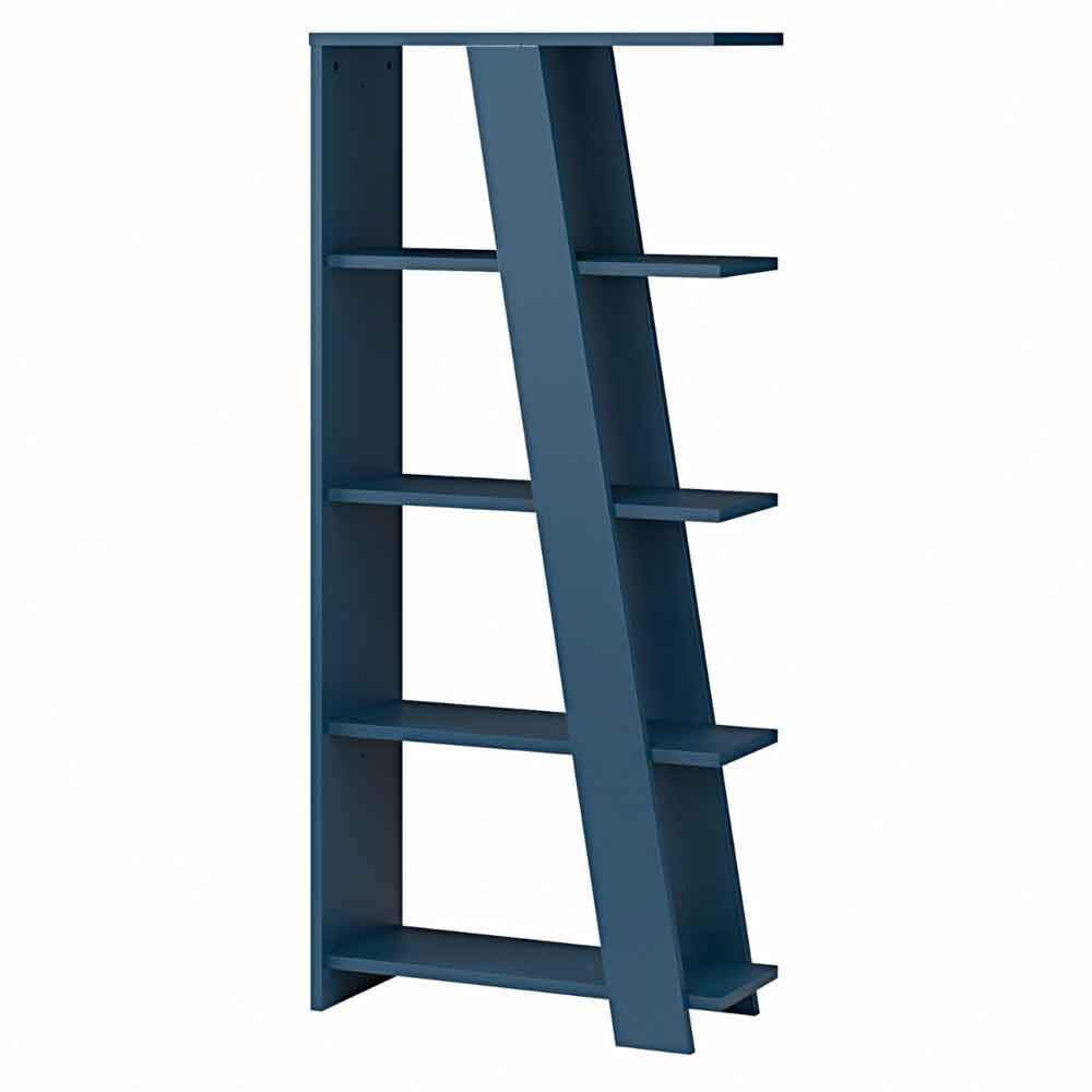 Nadia Wooden Shelving Unit with 4 Shelves in Night Blue