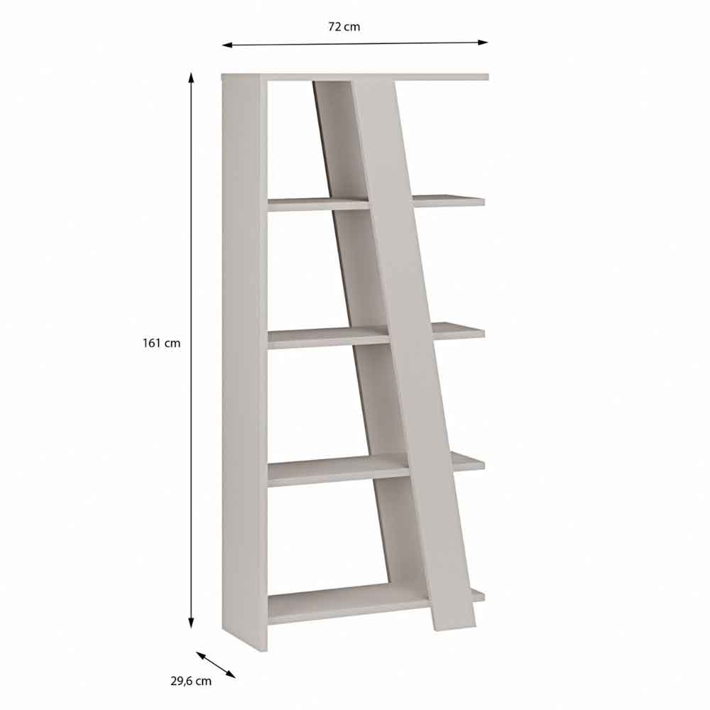 Nadia Wooden Shelving Unit with 4 Shelves in Sand