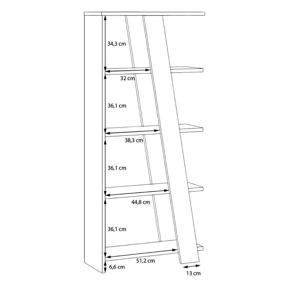 Nadia Wooden Shelving Unit with 4 Shelves in Sand